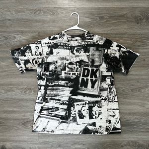DKNY / M / Black & White Collage / T-Shirt / Like New